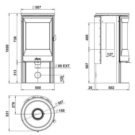 Купить Печь-камин Invicta Poele Neosen Etanche в интерьере чугунная в Гомеле в Гомеле
