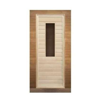 Дверь для бани липа прямоугольное стекло (кор. хвоя) 1900x700 (без петель) купить в Гомеле