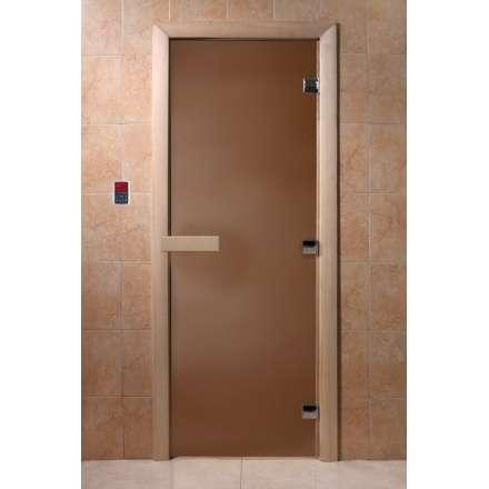 Дверь для сауны Doorwood Теплая ночь 1900x700 (коробка листва, стекло 8 мм, 3 петли) купить в Гомеле