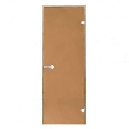 Дверь для бани стеклянная Harvia 8/21 коробка ольха, бронза в Гомеле