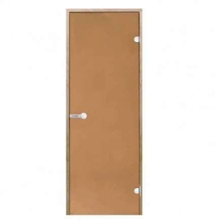 Дверь для бани стеклянная Harvia 7/19 коробка ольха, бронза в Гомеле