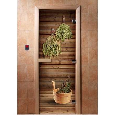 Дверь для сауны Doorwood с фотопечатью A004 1900x700 в Гомеле