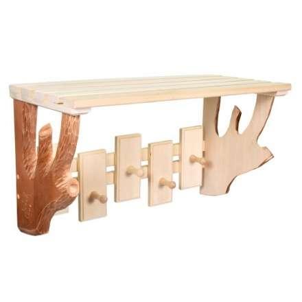 Полка-вешалка 5 крючков резная в Гомеле