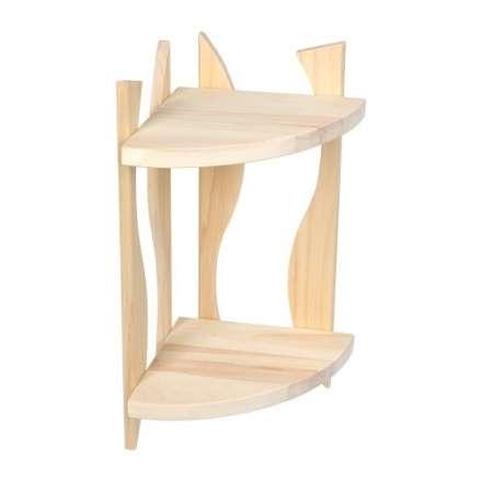 Полка угловая фигурная двухярусная 25х25х50 см из лиственных пород купить в Гомеле
