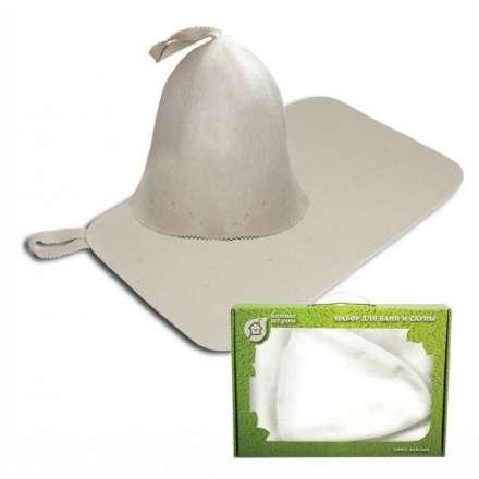 Набор из двух предметов (Шапка Классик, коврик белый) 41103 в Гомеле