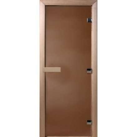 Дверь для бани Doorwood Теплая ночь 1900x600 мм (коробка листва, стекло 8 мм, 3 петли) купить в Гомеле