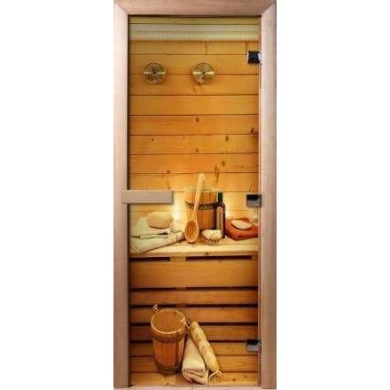 Дверь для сауны Doorwood с фотопечатью A033 1900x700 в Гомеле