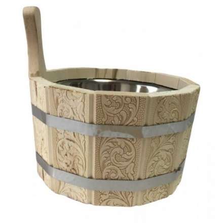 Ушат шайка 3л с нержавеющей вставкой (ЛТ-10) с тиснением Цветы купить в Гомеле