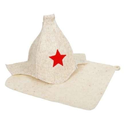 Набор из двух предметов (Шапка Будёновка белая, коврик) 41128 в Гомеле