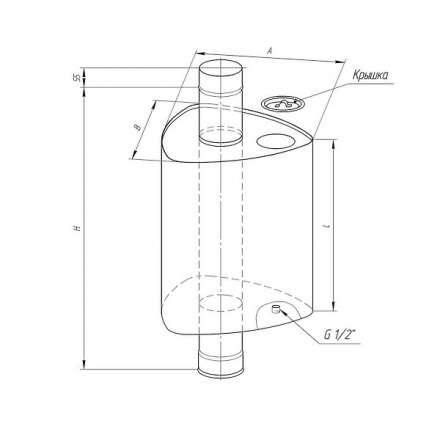 Бак Ferrum Комфорт треугольный на трубе 55 л в Гомеле