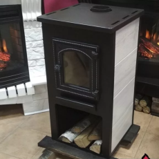 Недорогая печь-камин со стеклом ЭТНА (ДТ-4С) ? 115 мм для дома и дачи Амазонка бай фото в Гомеле
