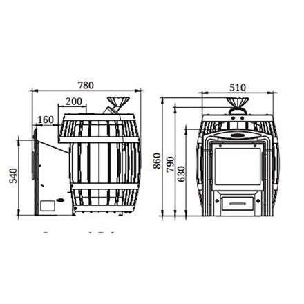 Печь для бани Термофор Саяны II Carbon Витра ЗК в Гомеле