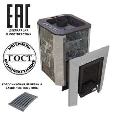 Печь Пегас 16 нерж со стеклом в камне змеевик в Гомеле