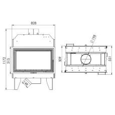 Топка каминная Мета-Бел ТКТ 10.0-05 (в модификации Аврора С2) в Гомеле