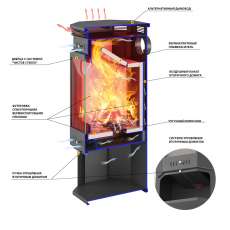 Печь-Камин ASTON 11кВт (180 м3) угловой в Гомеле