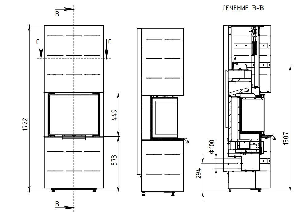 Печь-камин АОТ 7.0-01 в модификации Селена 7 в Гомеле
