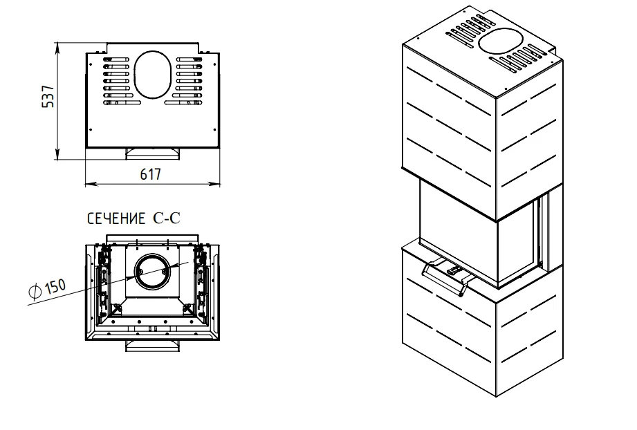 Печь-камин АОТ 7.0-01 в модификации Селена 7 в Гомеле