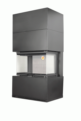 Камин Родос 800 ЧЕРНЫЙ шамот белый в Гомеле