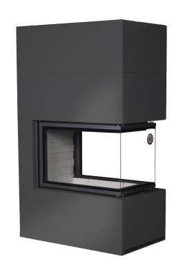 Камин Родос 900 ЧЕРНЫЙ, шамот белый в Гомеле