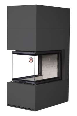 Камин Родос 900 ЧЕРНЫЙ, шамот белый в Гомеле