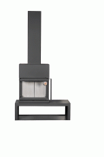 Камин МАДРИД на дровнике Гигант слева черный\белый шамот в Гомеле