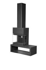 Камин МАДРИД на дровнике Гигант слева черный\белый шамот в Гомеле