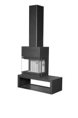 Камин МАДРИД на дровнике Гигант слева черный\белый шамот в Гомеле