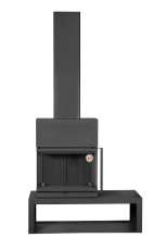 Камин МАДРИД на дровнике Гигант слева черный\белый шамот в Гомеле