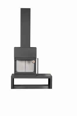 Камин МАДРИД на дровнике Гигант слева черный\белый шамот в Гомеле