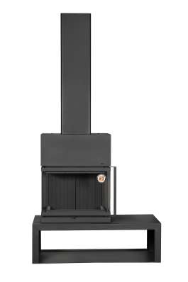 Камин МАДРИД на дровнике Гигант слева черный\белый шамот в Гомеле