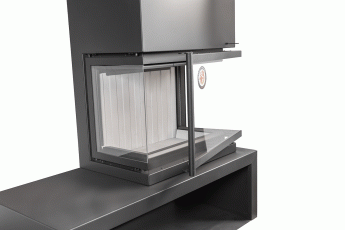 Камин МАДРИД на дровнике Гигант справа черный\белый шамот в Гомеле