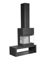 Камин МАДРИД на дровнике Гигант справа черный\белый шамот в Гомеле