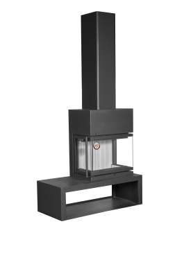 Камин МАДРИД на дровнике Гигант справа черный\белый шамот в Гомеле