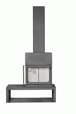 Камин МАДРИД на дровнике Гигант справа черный\белый шамот в Гомеле