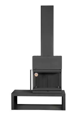 Камин МАДРИД на дровнике Гигант справа черный\белый шамот в Гомеле