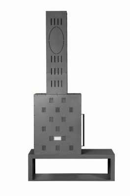 Камин МАДРИД на дровнике Гигант справа черный\белый шамот в Гомеле