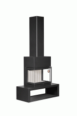 Камин МАДРИД на дровнике Гигант центральный черный\белый шамот в Гомеле