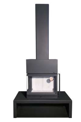 Камин МАДРИД на дровнике Гигант центральный черный\белый шамот в Гомеле