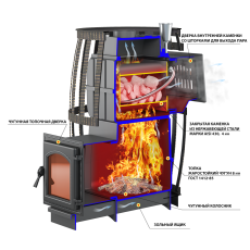 Печь для бани Везувий Легенда Русский Пар Ковка 18 (240) в Гомеле