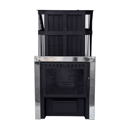 Печь банная Сибирь-24 c закрытой каменкой, панорамная дверца в Гомеле