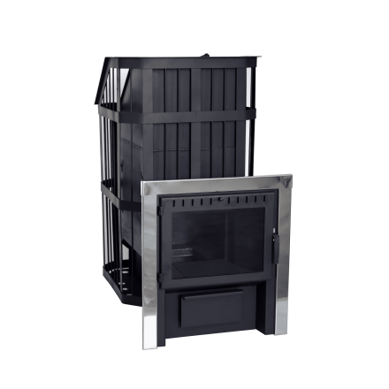 Печь банная Сибирь-24 c закрытой каменкой, панорамная дверца в Гомеле