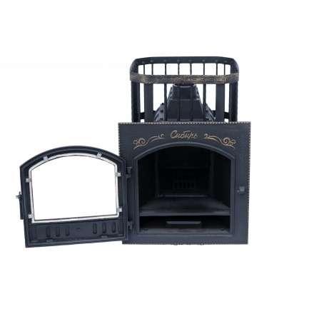 Печь банная Сибирь-24 с каминной дверцей Сибирь (545х545) в Гомеле