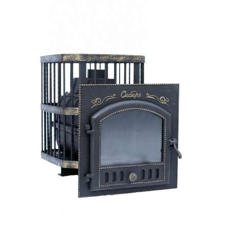 Печь банная Сибирь-24 с каминной дверцей Сибирь (545х545) в Гомеле