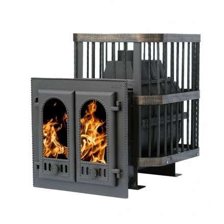 Печь банная Сибирь-24 с двухстворчатой каминной дверцей Амазонка бай фото в Гомеле