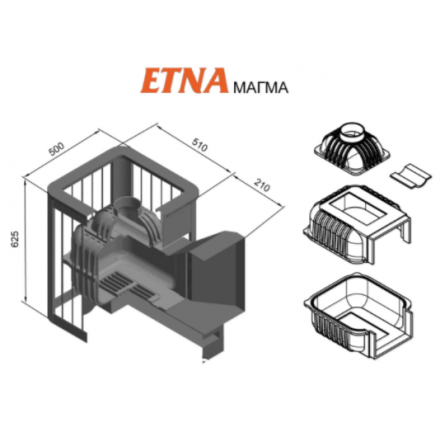 Печь для бани Этна Магма 18 (Панорама) в Гомеле