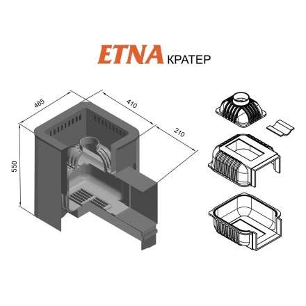 Печь для бани Этна Кратер 18 (ДТ-4С) в Гомеле