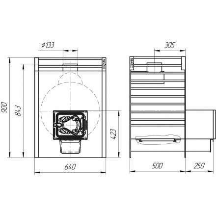 Печь для бани Добросталь Жара-люкс 30 чугунная дверка в Гомеле