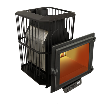 Банная печь Пегас 16 панорама нерж сетка фото в Гомеле