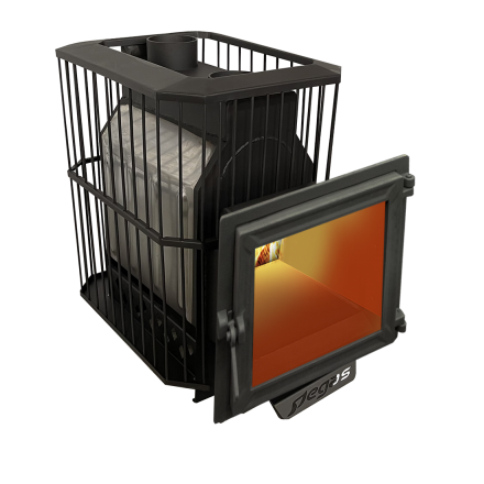 Банная печь Пегас 26 нерж панорама сетка фото в Гомеле