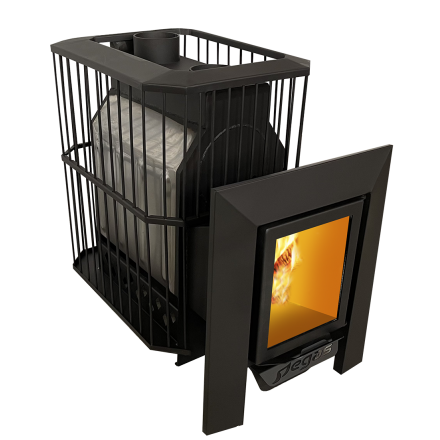 Банная печь Пегас 26 нерж со стеклом сетка фото в Гомеле